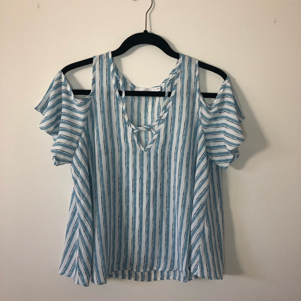 Lush strappy cold shoulder blouse